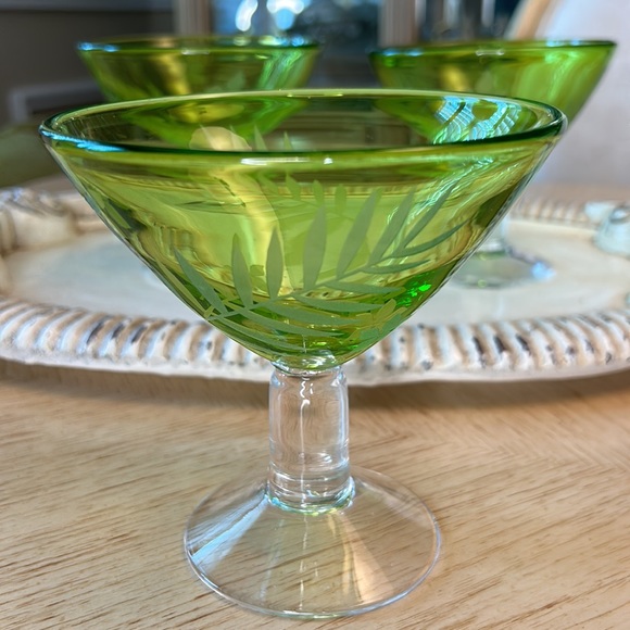 Tropic-Green by Michael Weems Margarita/Sherbert Glasses (3) - Picture 8 of 10